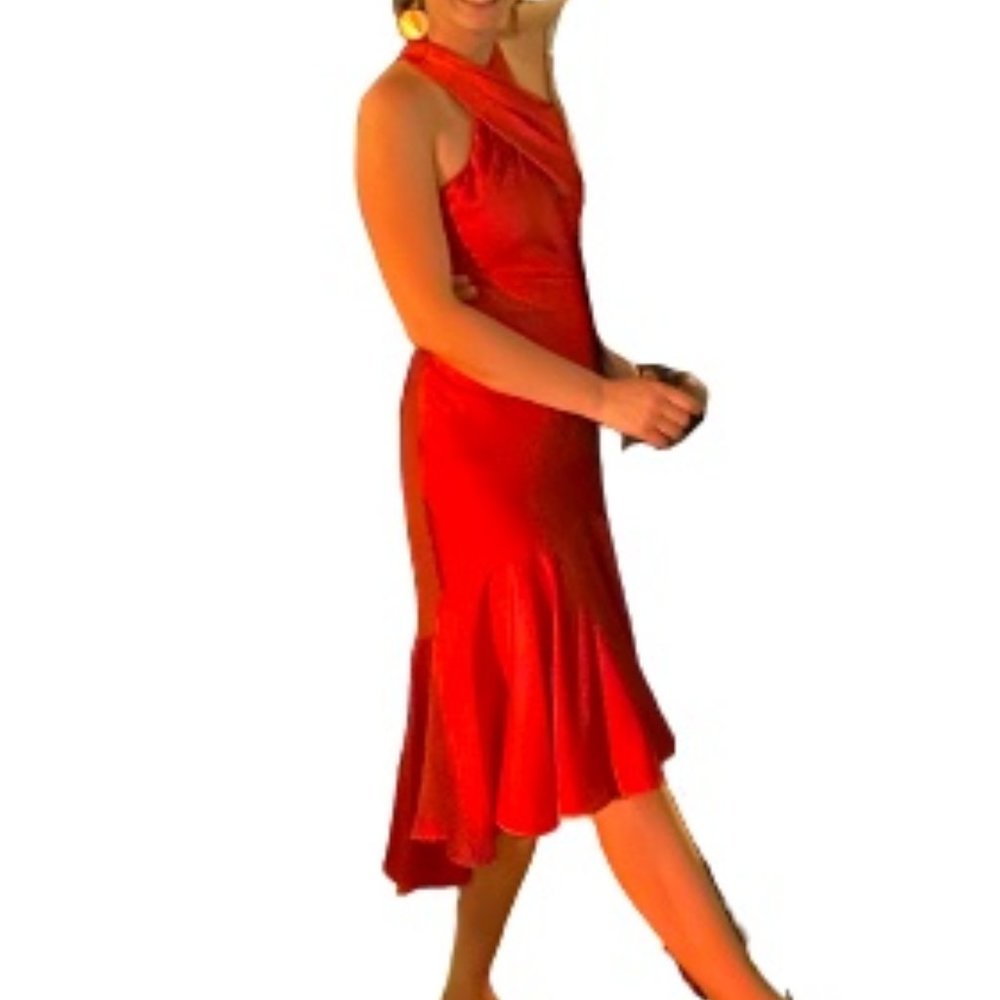 High Neck Midi Dress